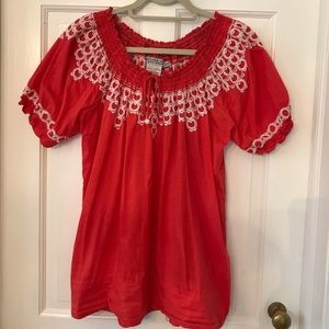 Gretchen Scott smocked top size L